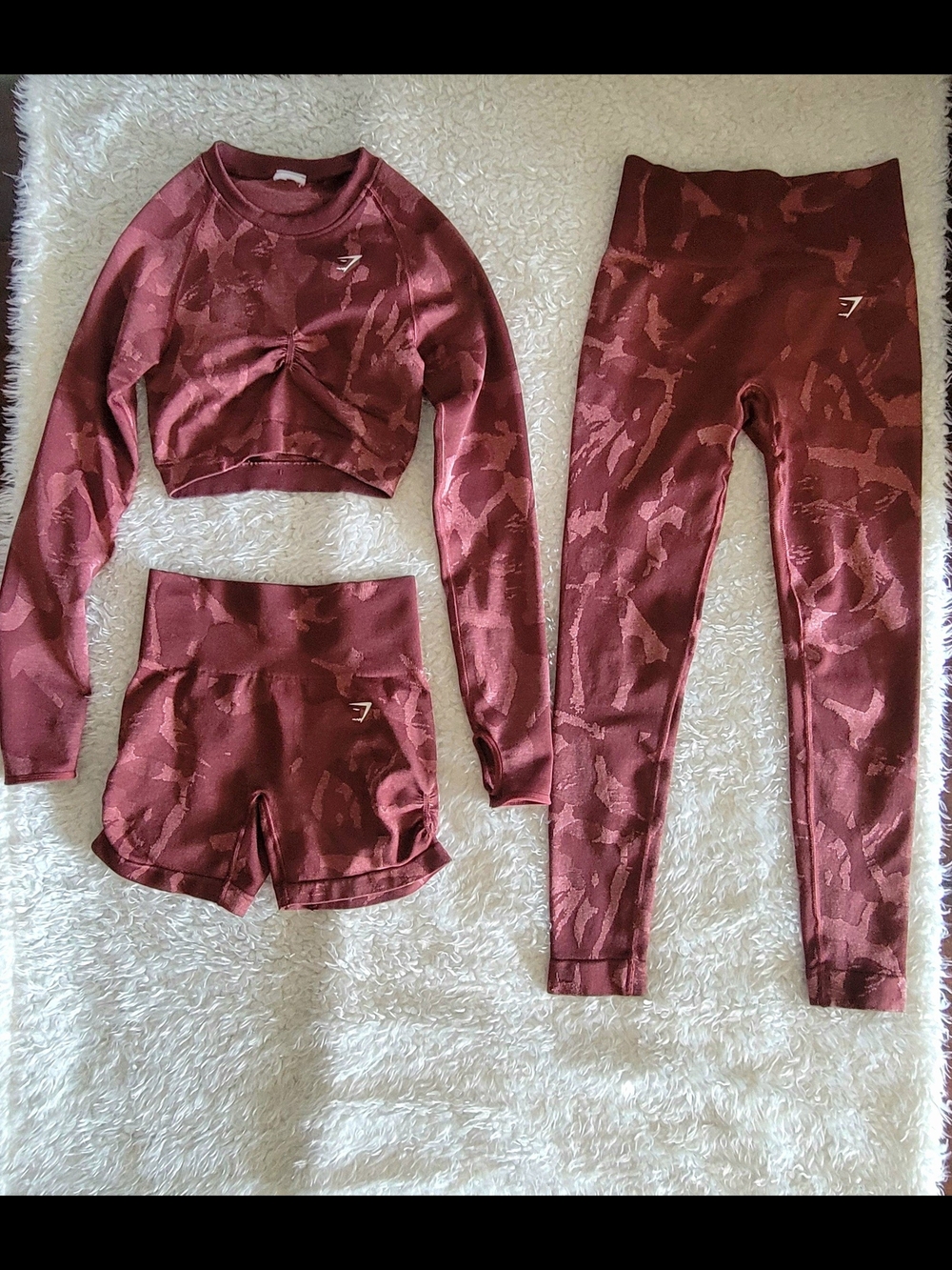 Gymshark Adapy Camo 3pc Active Performance Set